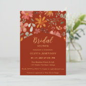 Jolie Fleurs Peintes Invitation Douche nuptiale (Debout devant)