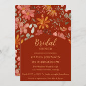 Jolie Fleurs Peintes Invitation Douche nuptiale (Devant / Derrière)