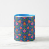 Jolie Fleurs Rangoli Polka Dot Blue Ringer Mug (Centre)
