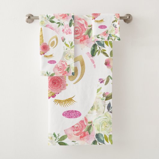 Jolie Fleurs rose et blanc Rainbow Unicorn (En situation)