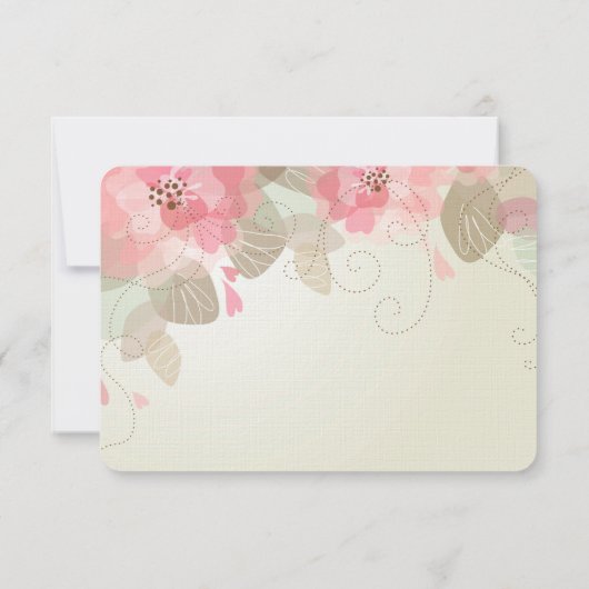 Jolie Fleurs Roses Mariage RSVP (Dos)