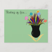Jolie Fleurs Vase Penser à vous Carte postale (Devant)