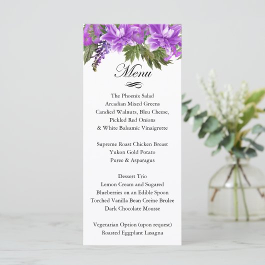 Jolie Fleurs violettes - Menu (Debout devant)