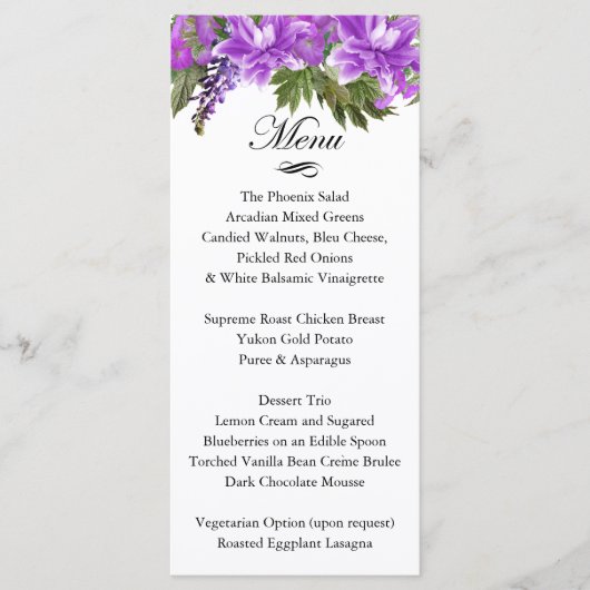 Jolie Fleurs violettes - Menu (Devant)