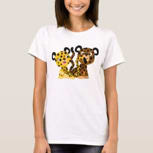 Jolie Flirtatious Cartoon Jaguars T-shirt Femme