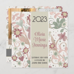 Jolie Floral Pastel Graduation Invitation