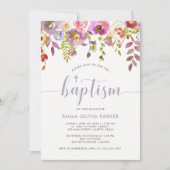 Jolie florale délicieuse | Invitation au baptême (Devant)