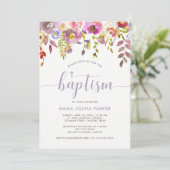 Jolie florale délicieuse | Invitation au baptême (Debout devant)