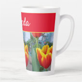 Jolie florale Pastel Tulip Abeille rose FEMMES Mug (Droite)