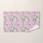 Jolie florale rose et verte (Serviette à main)