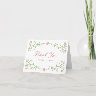 Jolie florale rose Merci Carte de note