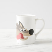 Jolie flotte Caricature Wolf os Chine Mug (Droite)