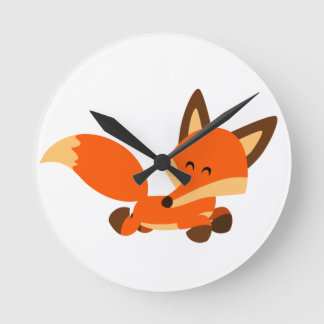 Jolie flotte Cartoon Fox Horloge murale