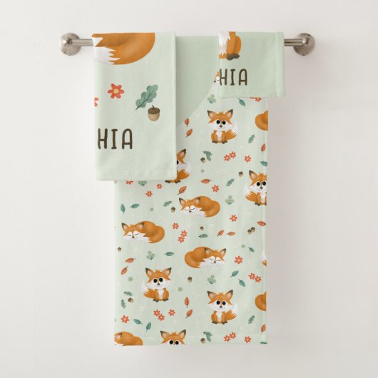 Jolie Forêt Fox Automne Monogramme Enfants (En situation)