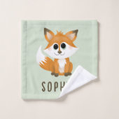 Jolie Forêt Fox Automne Monogramme Enfants (Gant de toilette)