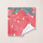 Jolie fraise à l'aquarelle (Gant de toilette)