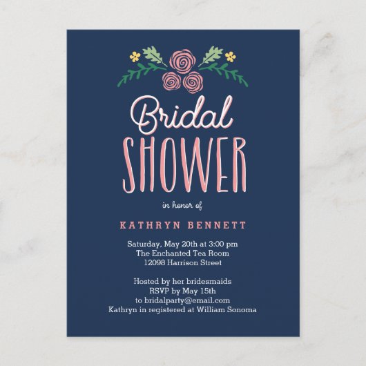Jolie Garden Invitation de douche nuptiale (Devant)