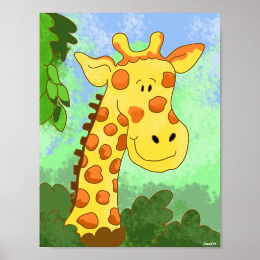 Jolie Girafe dans la Jungle Impression d'art pour (Devant)
