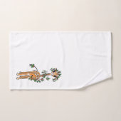 Jolie Giraffe de Noël Holly Garland (Serviette à main)