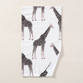 Jolie Giraffe noire blanche rose (Serviette à main)