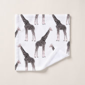 Jolie Giraffe noire blanche rose (Gant de toilette)