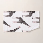 Jolie Giraffe noire blanche rose (Serviette à main)