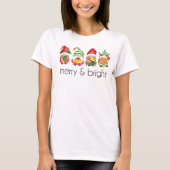 Jolie Gnomes de Noël Joyeux T-shirt brillant (Devant)