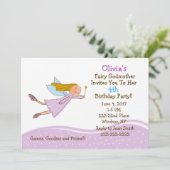 Jolie Godmère Fée Et Dots Invitation Anniversaire (Debout devant)