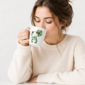 Jolie Grenouille Chanceuse avec Mug à Café Trèfle