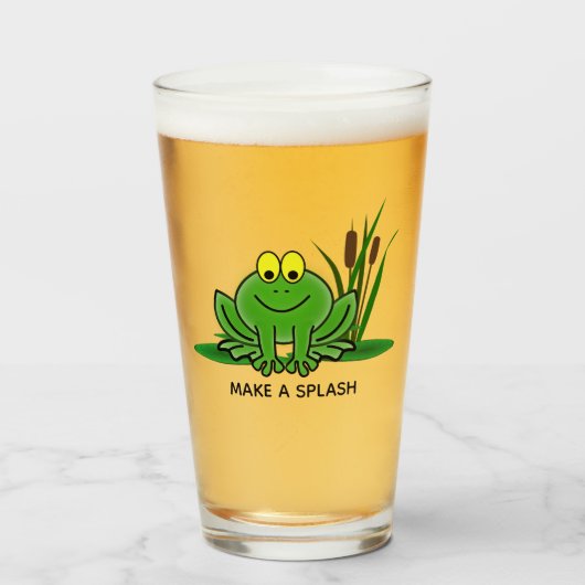Jolie grenouille verte Design Verre Tumbler (Devant (rempli))