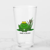 Jolie grenouille verte Design Verre Tumbler (Devant)