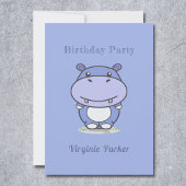 Jolie Hippo Invitation d'anniversaire
