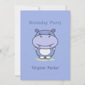 Jolie Hippo Invitation d'anniversaire (Devant)