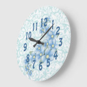 jolie horloge de fleurs bleues (Angle)