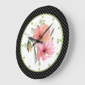 Jolie horloge florale et Polka Dot Wall (Angle)