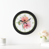 Jolie horloge florale et Polka Dot Wall (Maison)