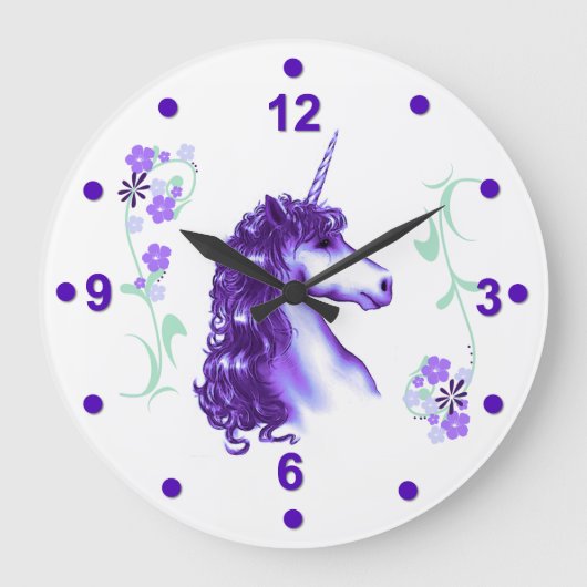 Jolie horloge mauve Unicorn mural (Recto)
