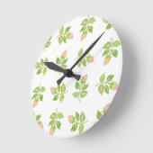 Jolie horloge murale à motif Rosebud (Angle)