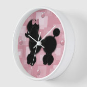 Jolie horloge murale de caniche noire (Angle)