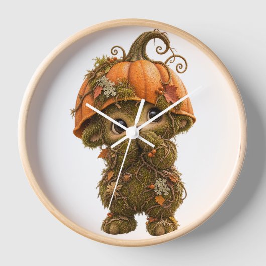 Jolie horloge murale de créature de la forêt de ci (Recto)