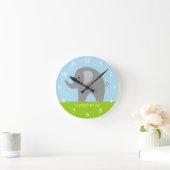 Jolie horloge murale pour enfants en forme d'éléph (Maison)
