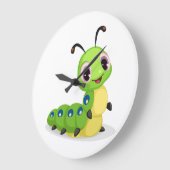 Jolie horloge murale ronde en acrylique Cute Cater (Angle)