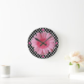 Jolie horloge murale rose Gerber Daisy (Maison)
