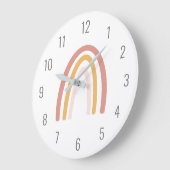 Jolie horloge murale rose pastel arc-en-ciel pour  (Angle)