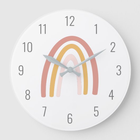 Jolie horloge murale rose pastel arc-en-ciel pour  (Recto)