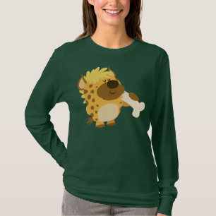 Jolie Hyena caricature broyant un T-shirt femmes o