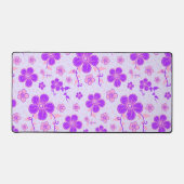 Jolie impression florale violet et rose sur Lavend (Recto)