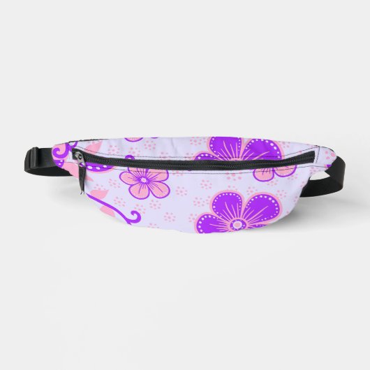 Jolie impression florale violette et rose sur lava (Recto)