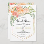 Jolie invitation à la douche de la nuptiale floral (Devant / Derrière)