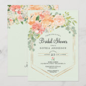 Jolie invitation à la douche de la nuptiale floral (Devant / Derrière)